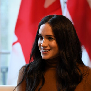 Le prince Harry, duc de Sussex, et Meghan Markle, duchesse de Sussex, en visite à la Canada House à Londres. Le 7 janvier 2020.