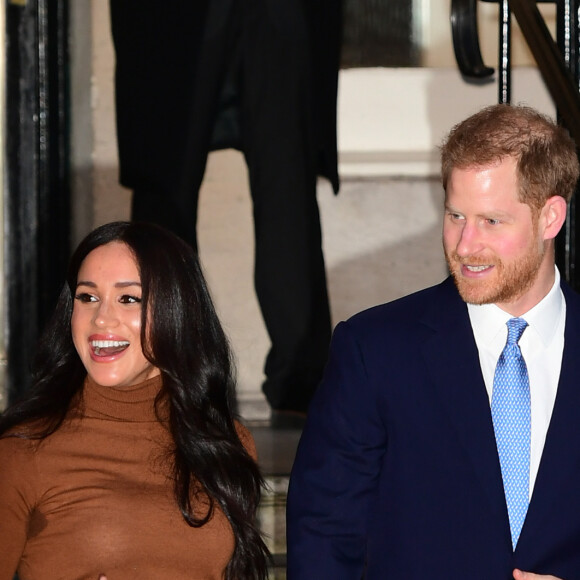 Meghan Markle, duchesse de Sussex, et le prince Harry, duc de Sussex, ont honoré leur premier engagement de l'année, en se rendant à la Canada House à Londres. Le 7 janvier 2020.