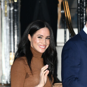 Meghan Markle, duchesse de Sussex, et le prince Harry, duc de Sussex, ont honoré leur premier engagement de l'année, en se rendant à la Canada House à Londres. Le 7 janvier 2020.