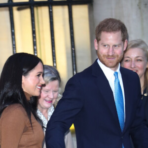 Meghan Markle, duchesse de Sussex, et le prince Harry, duc de Sussex, ont honoré leur premier engagement de l'année, en se rendant à la Canada House à Londres. Le 7 janvier 2020.