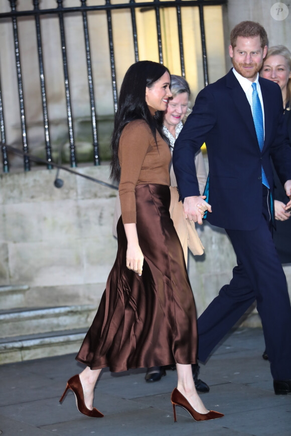 Meghan Markle, duchesse de Sussex, et le prince Harry, duc de Sussex, ont honoré leur premier engagement de l'année, en se rendant à la Canada House à Londres. Le 7 janvier 2020.