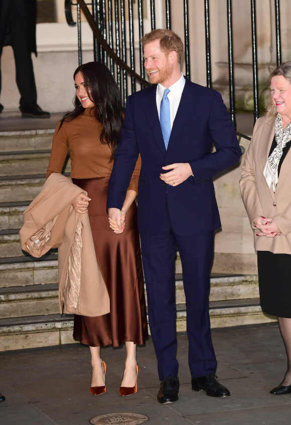 Meghan Markle, duchesse de Sussex, et le prince Harry, duc de Sussex, ont honoré leur premier engagement de l'année, en se rendant à la Canada House à Londres. Le 7 janvier 2020  7 January 2020. Duke & Duchess of Sussex leave Canada House in London07/01/2020 - Londres