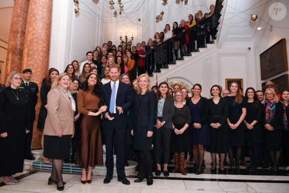 Le prince Harry, duc de Sussex, et Meghan Markle, duchesse de Sussex, en visite à la Canada House à Londres le 7 janvier 2020.