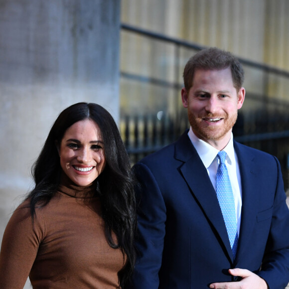 Le prince Harry, duc de Sussex, et Meghan Markle, duchesse de Sussex, en visite à la Canada House à Londres le 7 janvier 2020.