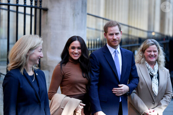 Le prince Harry, duc de Sussex, et Meghan Markle, duchesse de Sussex, en visite à la Canada House à Londres le 7 janvier 2020.