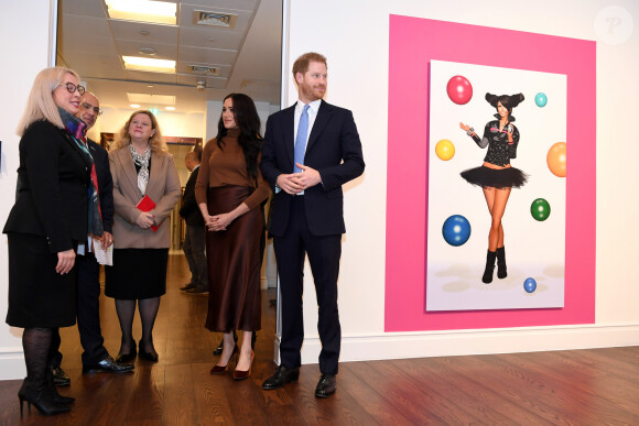 Le prince Harry, duc de Sussex, et Meghan Markle, duchesse de Sussex, en visite à la Canada House à Londres le 7 janvier 2020.
