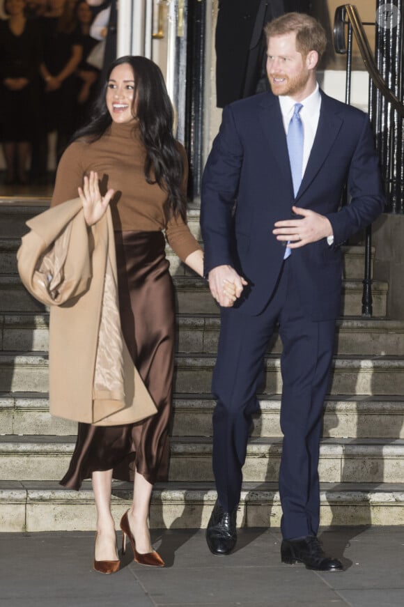 Meghan Markle et le prince Harry en visite à la Canada House à Londres le 7 janvier 2020.