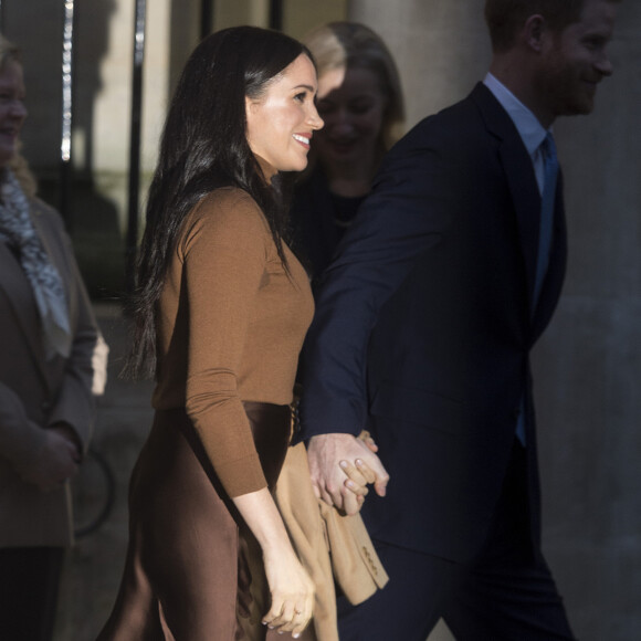 Meghan Markle et le prince Harry en visite à la Canada House à Londres le 7 janvier 2020.