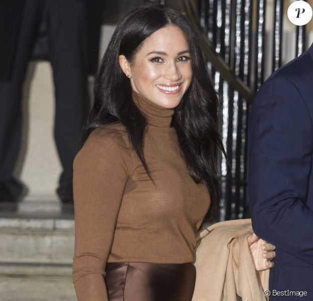 Meghan Markle et le prince Harry en visite à la Canada House à Londres le 7 janvier 2020.