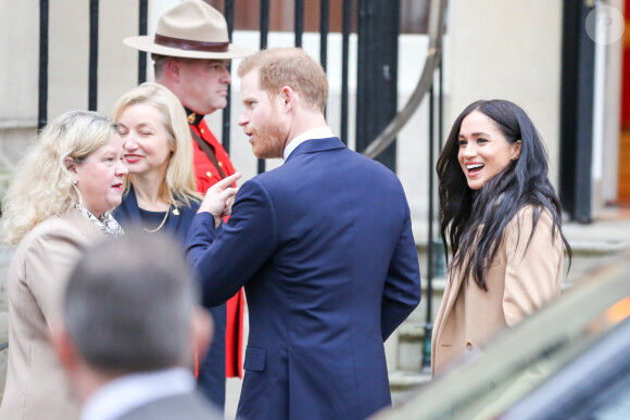 Meghan Markle et le prince Harry en visite à la Canada House à Londres le 7 janvier 2020.