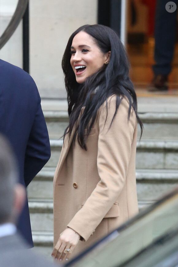 Meghan Markle et le prince Harry en visite à la Canada House à Londres le 7 janvier 2020.