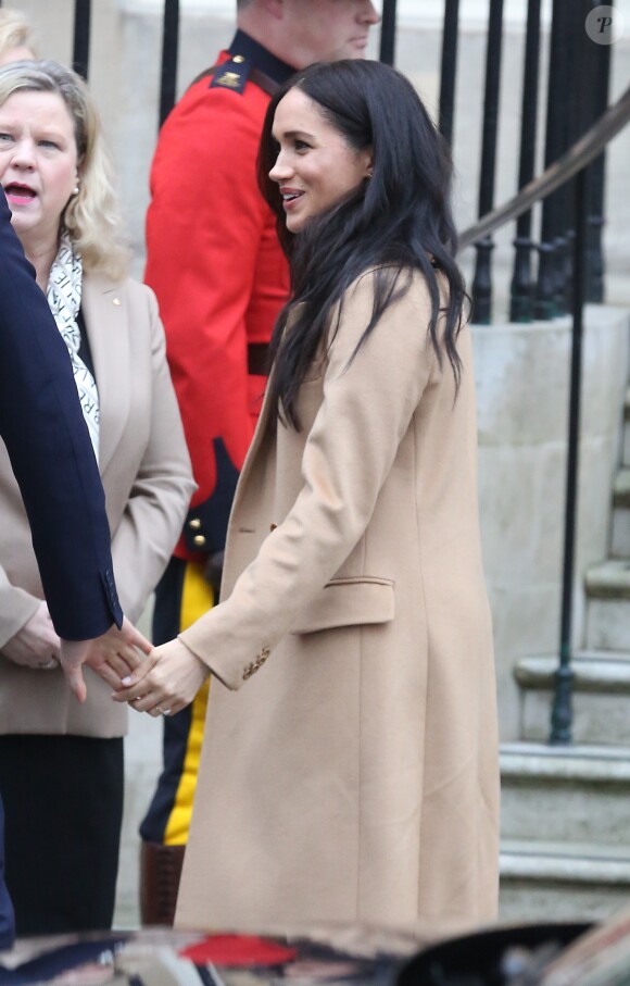 Meghan Markle et le prince Harry en visite à la Canada House à Londres le 7 janvier 2020.