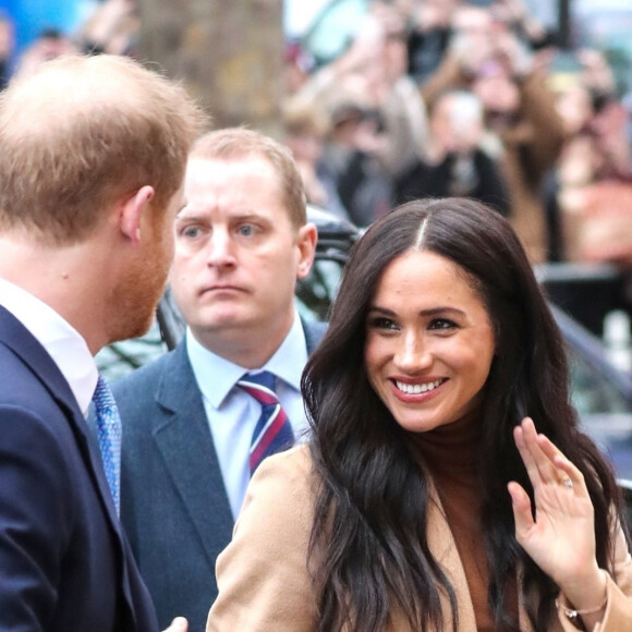 Meghan Markle et le prince Harry en visite à la Canada House à Londres le 7 janvier 2020.