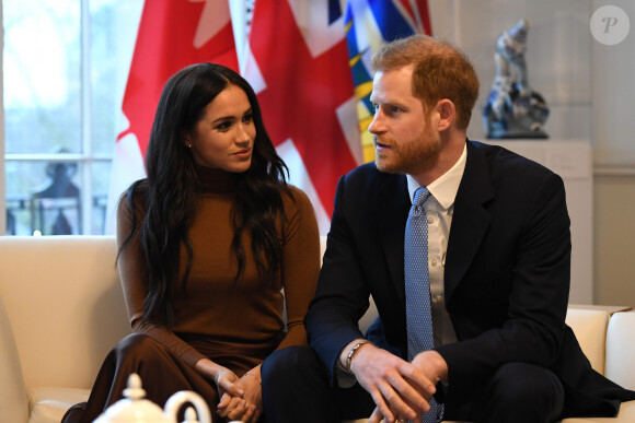 Meghan Markle et le prince Harry en visite à la Canada House à Londres le 7 janvier 2020.