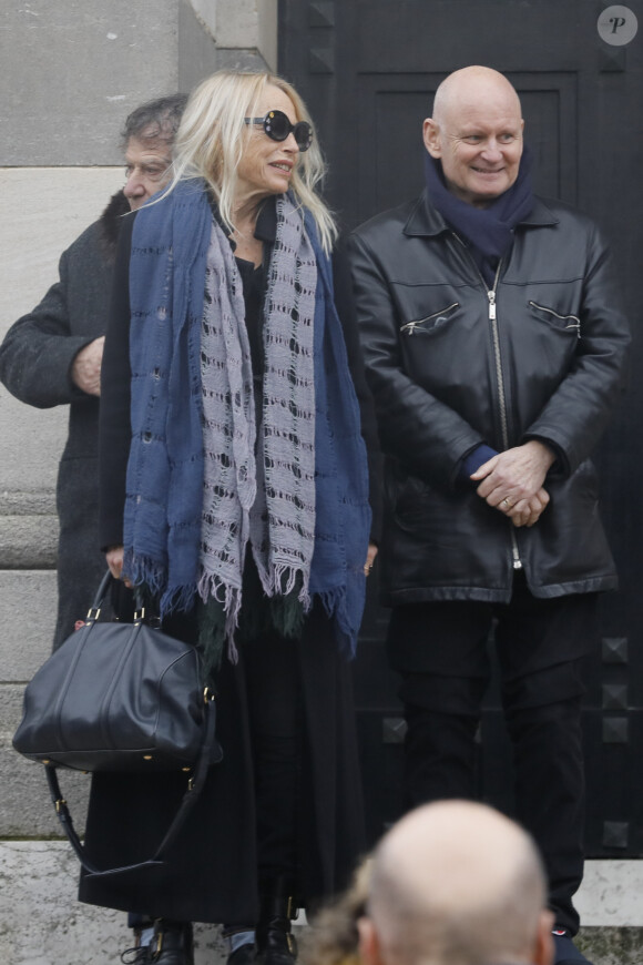 Exclusif - Christophe Girard, adjoint à la culture, mairie de Paris, Laure Adler - Obsèques de Claude Régy au crématorium du Père Lachaise à Paris. Le 7 janvier 2020.