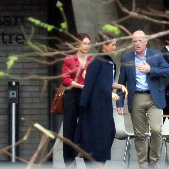 Exclusif - Meghan Markle, duchesse de Sussex, à la sortie du Dorfman Theatre à Londres le 8 janvier 2020.