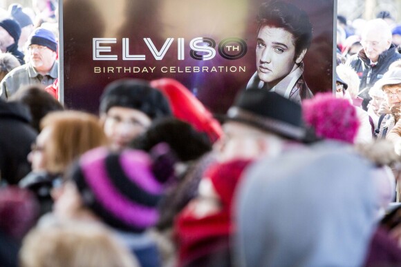 80e anniversaire d'Elvis dans la propriété de Graceland à Memphis, le 8 janvier 2015.