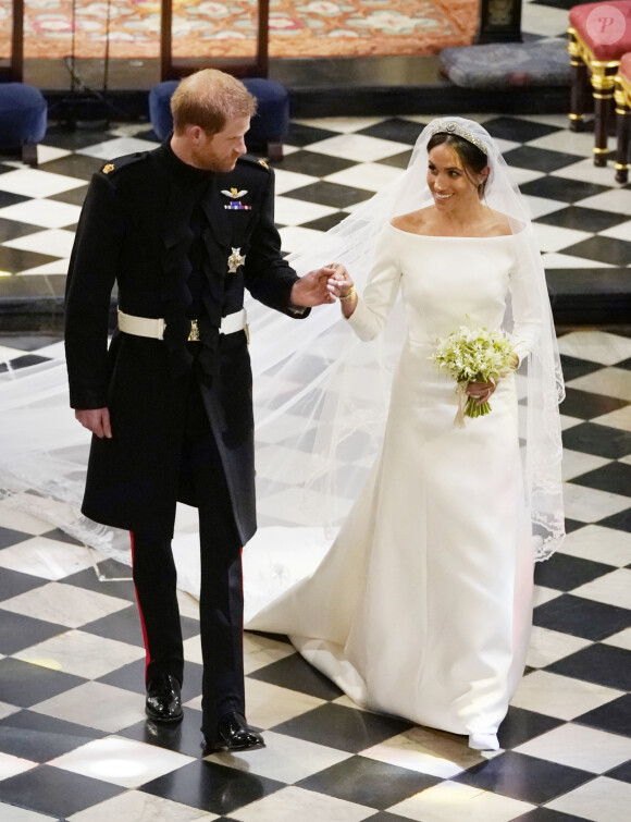 Le prince Harry et Meghan Markle, duchesse de Sussex - Cérémonie de mariage du prince Harry et de Meghan Markle en la chapelle Saint-George au château de Windsor, Royaume Uni, le 19 mai 2018.