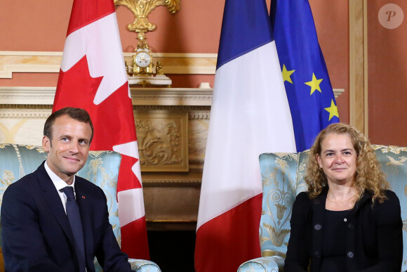 La Gouverneure générale du Canada, Julie Payette reçoit le président de la République française Emmanuel Macron au Rideau Hall à Ottawa, Ontario, Canada, le 6 juin 2018. © Stéphane Lemouton/Bestimage