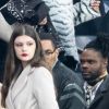 Tony Yoka et sa femme Estelle Mossely (enceinte de son deuxième enfant) de nouveau ensemble dans les tribunes lors du match de Ligue 1 opposant le Paris Saint-Germain à l'AS Monaco au Parc des Princes à Paris, France, le 12 janvier 2020. Le PSG fait match nul face à l'AS Monaco (3-3).