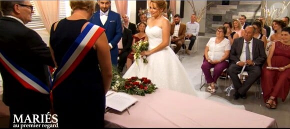 Mariage de Romain et Delphine dans "Mariés au premier regard 2020", le 6 janvier, sur M6