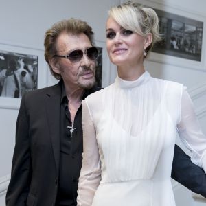 Johnny Hallyday et sa femme Laeticia Hallyday - People au défilé de mode Haute-Couture automne-hiver 2016/2017 "Christian Dior" à Paris. Le 4 juillet 2016 © Olivier Borde / Bestimage