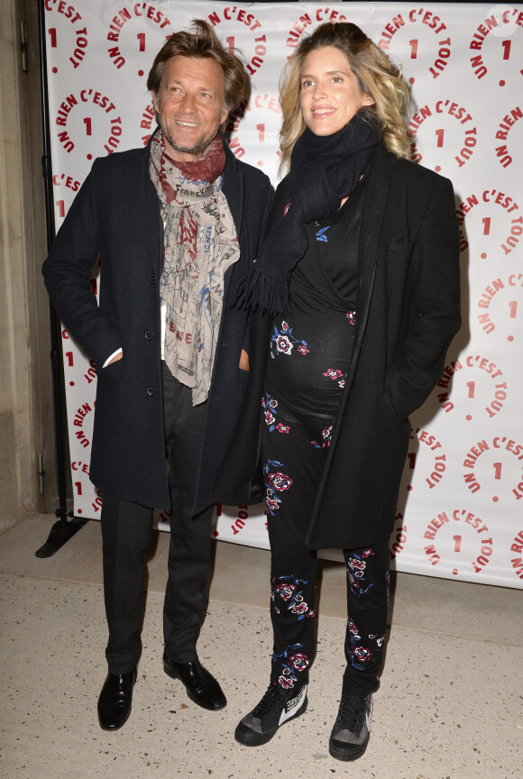 Laurent Delahousse et sa compagne Alice Taglioni (enceinte) lors d'une visite privée et d'un dîner de gala caritatif donné en faveur des actions de l'association "Un Rien C'est Tout" au musée Rodin à Paris, France, le 19 septembre 2019. © Veeren/Bestimage