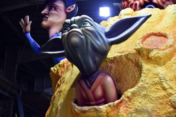 Maître Yoda, en premier plan, et Capitaine Spock dans l'atelier des carnavaliers, le 2 février 2018.