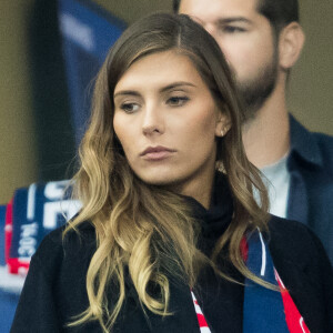 Camille Cerf (Miss France 2015) dans les tribunes lors du match de qualification pour l'Euro2020 "France - Turquie (1-1)" au Stade de France. Saint-Denis, le 14 octobre 2019. © Cyril Moreau/Bestimage