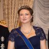 La princesse Stéphanie, grande-duchesse héritière de Luxembourg, enceinte de son premier enfant avec le prince Guillaume, au palais grand-ducal à Luxembourg, le 16 janvier 2020, pour la réception du Nouvel An.