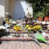 Hommages rendus à Mac Miller devant son domicile à Los Angeles, le 10 septembre 2018