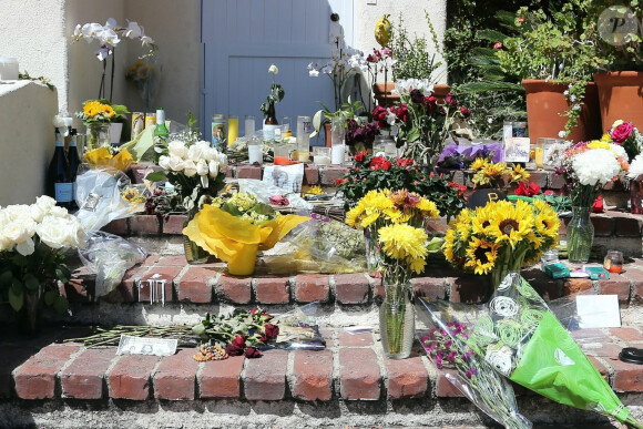 Hommages rendus à Mac Miller devant son domicile à Los Angeles, le 10 septembre 2018