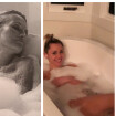 Estelle Lefébure vs Miley Cyrus dans leur bain : deux baignoires, deux ambiances
