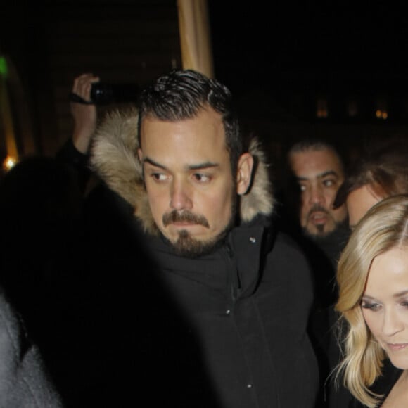 Reese Witherspoon arrive au Pavillon Vendôme pour assister au défilé de mode Haute-Couture printemps-été 2020 "Armani Privé". Paris, le 21 janvier 2020. © Veeren Ramsamy-Christophe Clovis/Bestimage