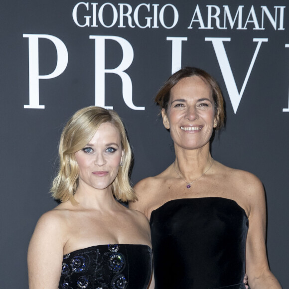 Reese Witherspoon et Roberta Armani assistent au défilé de mode Haute-Couture printemps-été 2020 Armani Privé à Paris le 21 janvier 2020. © Olivier Borde / Bestimage