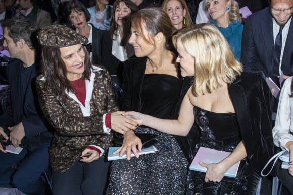 Juliette Binoche, Roberta Armani et Reese Witherspoon assistent au défilé de mode Haute-Couture printemps-été 2020 Armani Privé à Paris le 21 janvier 2020. © Olivier Borde / Bestimage