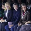 Virginie Efira, Guillaume Canet et Juliette Binoche au premier rang du défilé de mode Haute-Couture printemps-été 2020 Armani Privé à Paris le 21 janvier 2020. © Olivier Borde / Bestimage