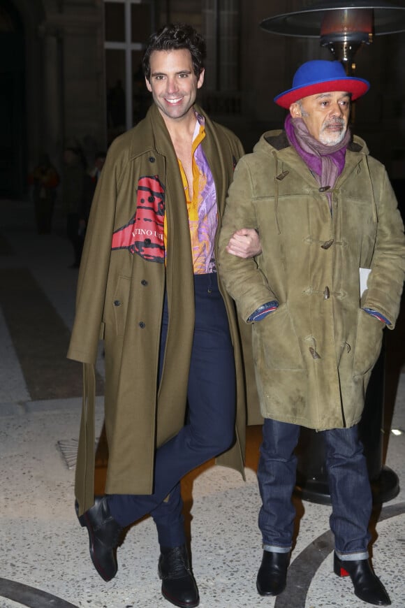Mika et Christian Louboutin à l'issue du défilé Haute Couture Valentino printemps-été 2020 à Paris le 22 janvier 2020. © Gwendoline Le Goff / Panoramic / Bestimage