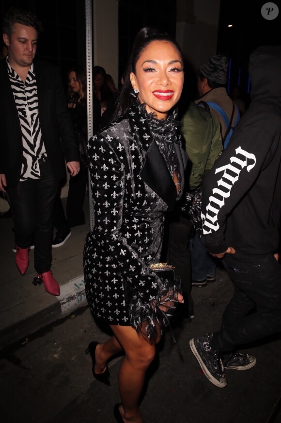 Nicole Scherzinger à la sortie de la soirée "Warner Music Pre-Grammy Awards Party" à Los Angeles, le 23 janvier 2020.