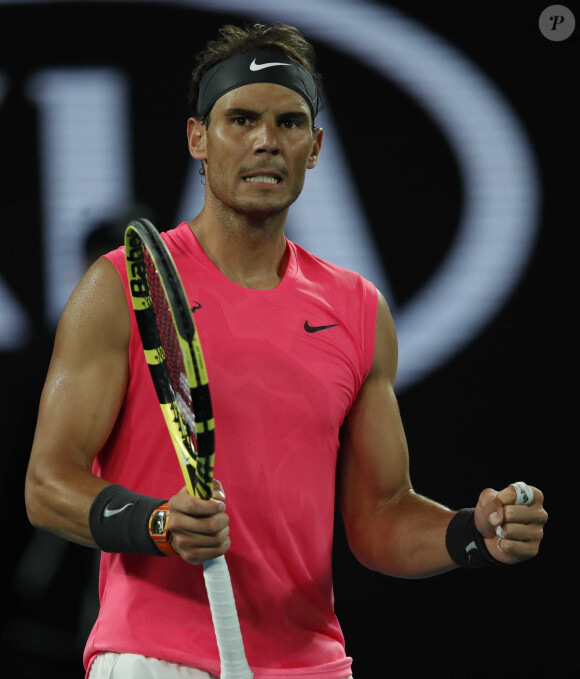 Rafael Nadal affronte Federico Delbonis lors de l'Open d'Australie. Melbourne, le 23 janvier 2020.