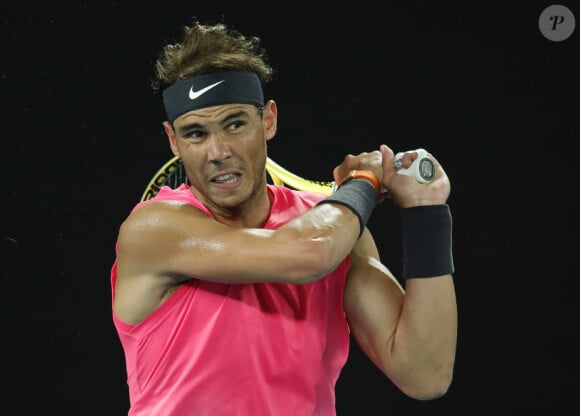 Rafael Nadal affronte Federico Delbonis lors de l'Open d'Australie. Melbourne, le 23 janvier 2020.