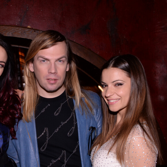 Delphine Wespiser (Miss France 2012) (robe Christophe Guillarmé), Christophe Guillarmé et Denitsa Ikonomova (robe Christophe Guillarmé) lors du cocktail de lancement de la tournée "Entre Nous" by D'pendanse, au Buddha-Bar à Paris, France, le 28 janvier 2020. © Rachid Bellak/Bestimage