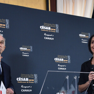 Alain Terzian et Florence Foresti - Annonce des nominations pour la 45e cérémonie des César 2020 lors d'une conférence de presse au Fouquet's à Paris le 29 janvier 2020. La cérémonie se déroulera à la salle Pleyel à Paris le 28 février. ©Giancarlo Gorassini/Bestimage