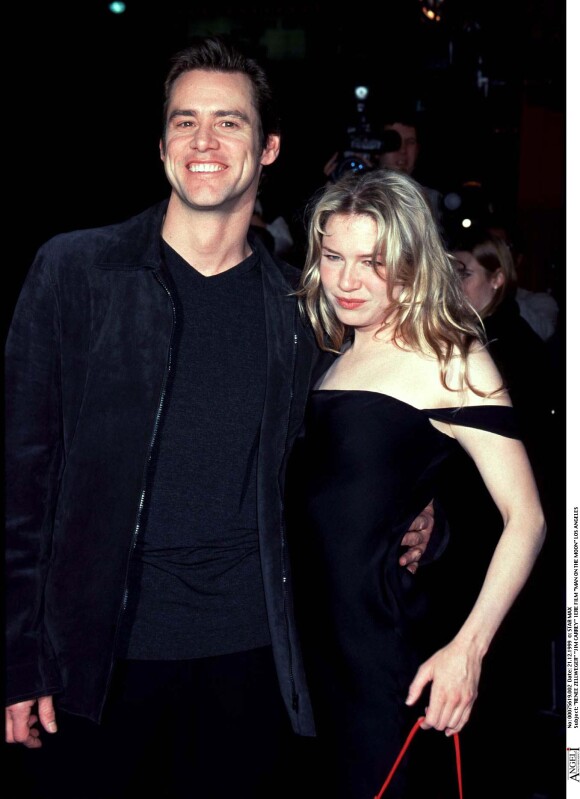 Renée Zellweger et Jim Carrey à Los Angeles en 1999.
