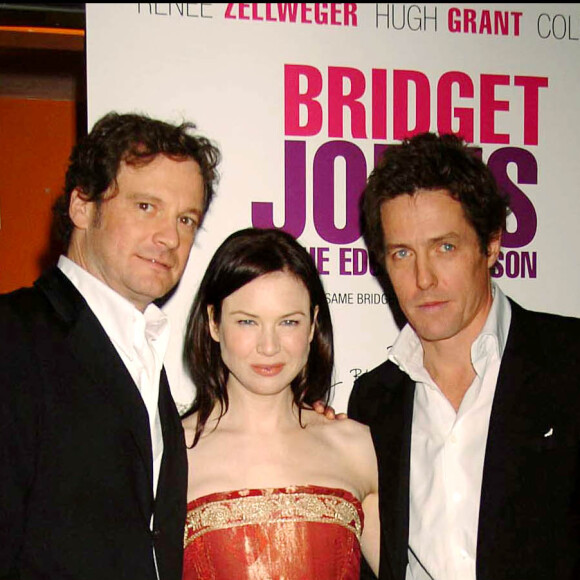 Renée Zellweger avec Hugh Grant et Colin Firth à la première de "Bridget Jones : l'âge de raison" à Londres en 2004.