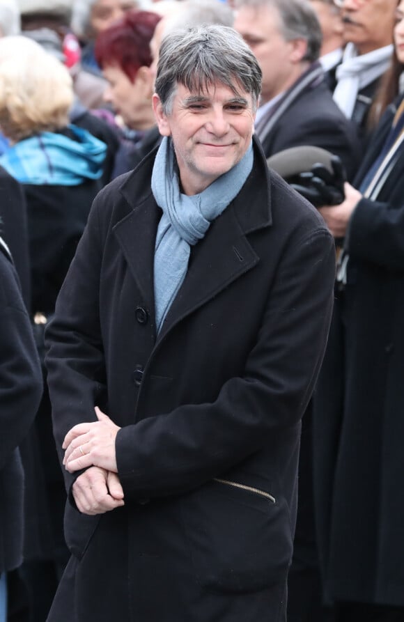 L'animateur Tex - Arrivées aux obsèques de Michou en l'église Saint-Jean de Montmartre à Paris. Le 31 janvier 2020