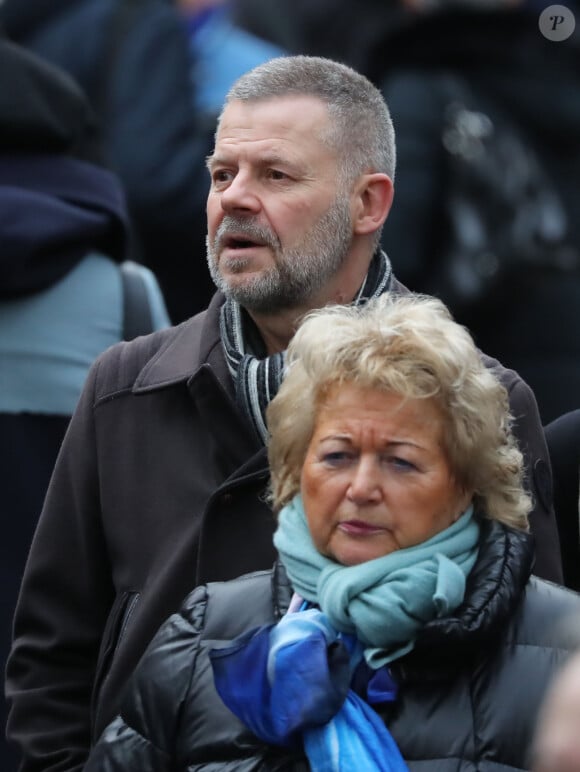 Eric Naulleau - Arrivées aux obsèques de Michou en l'église Saint-Jean de Montmartre à Paris. Le 31 janvier 2020