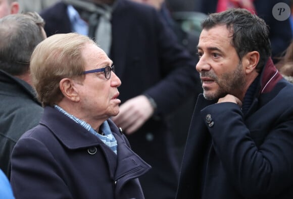 Orlando et Bernard Montiel - Arrivées aux obsèques de Michou en l'église Saint-Jean de Montmartre à Paris. Le 31 janvier 2020