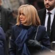 Brigitte Macron - Arrivées aux obsèques de Michou en l'église Saint-Jean de Montmartre à Paris. Le 31 janvier 2020
