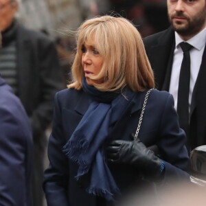 Brigitte Macron - Arrivées aux obsèques de Michou en l'église Saint-Jean de Montmartre à Paris. Le 31 janvier 2020